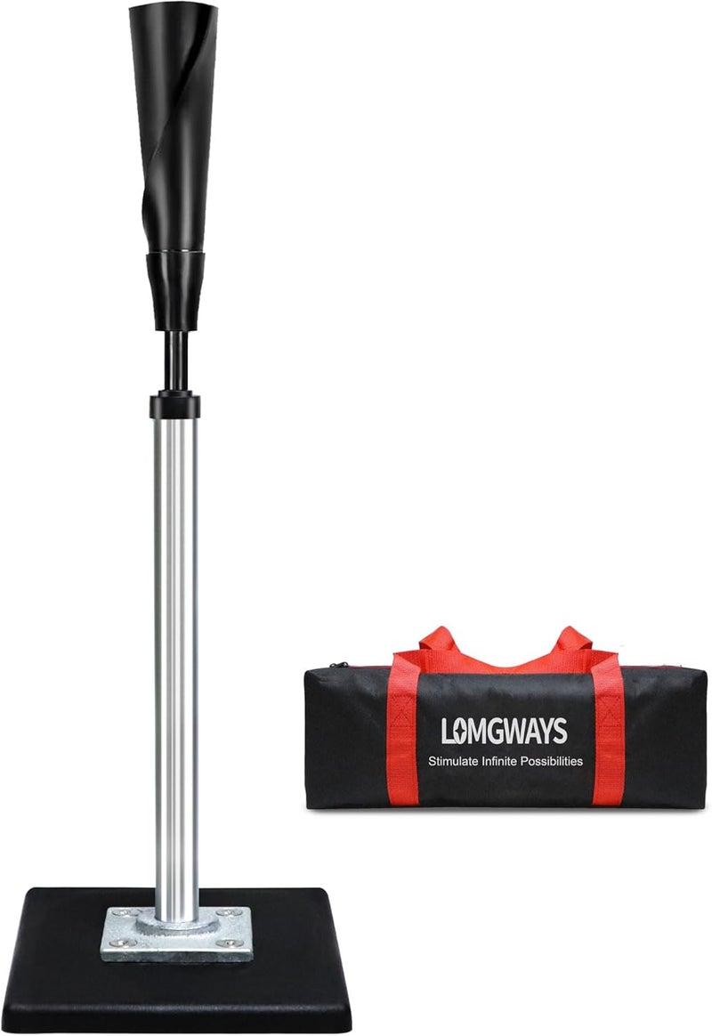 LOMGWAYS Baseball/Softball Batting Tee-(24"-46") Height Adjustable Premium Portable Baseball Tee with Removable Rubber Top and Heavy Duty Base for All Ages - Image 1